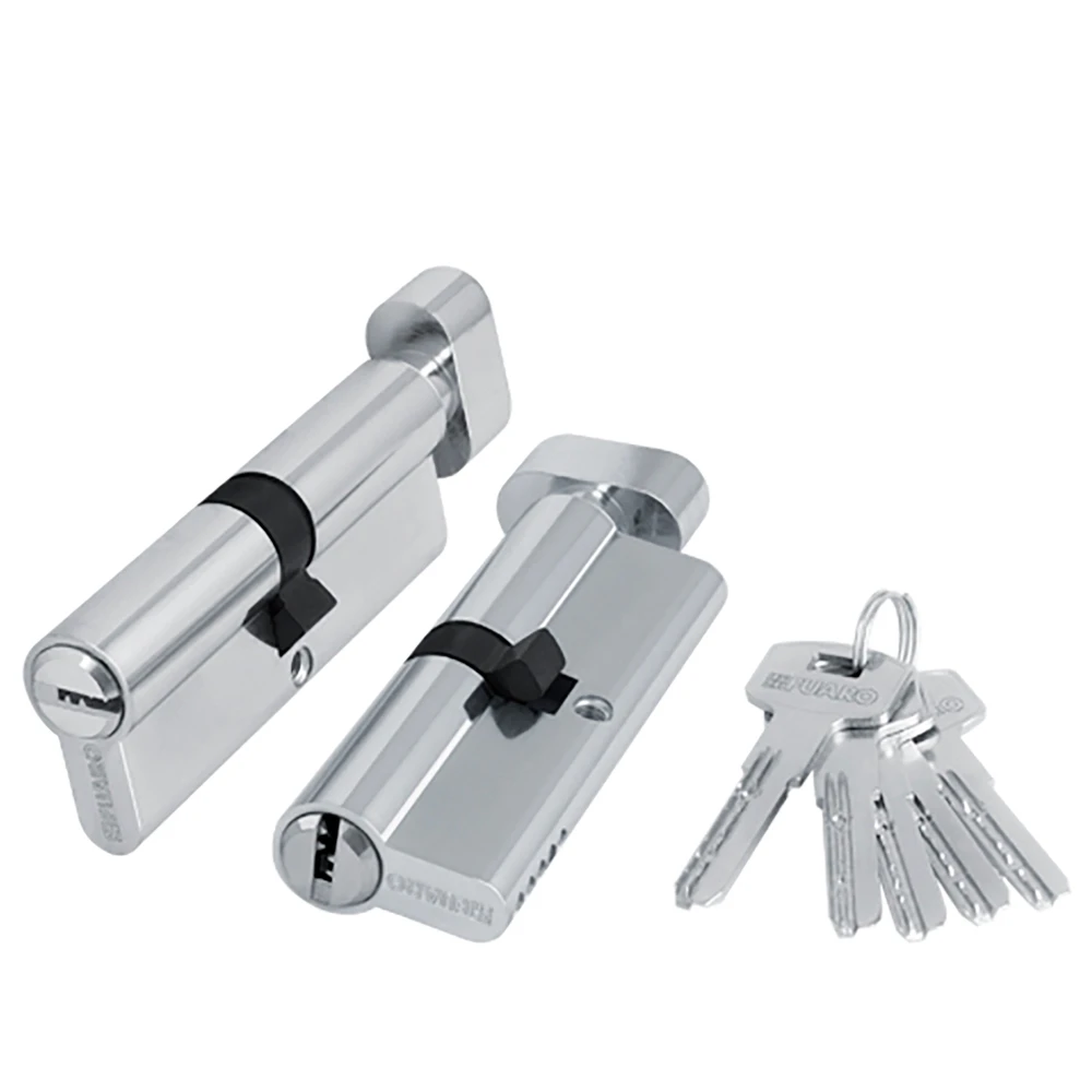 Фото Цилиндровый механизм (200 ZM/100) 2000ZMKnob100(45+10+45) CP хром 5Key с вертушкой