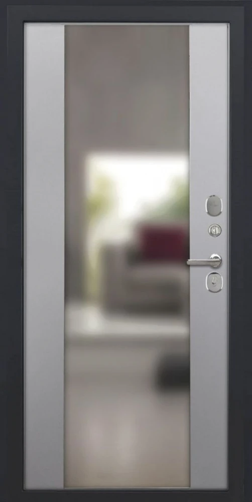 Входная дверь ДвериПРО Аура Алиса (16мм, ПВХ Софт грей, зеркало) DPRO225805 внутренняя сторона