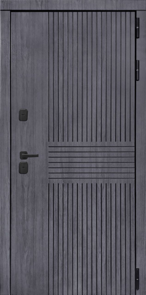 Входная дверь ДвериПРО Берген Без фрезеровки Дуб пацифик горизонт DPRO196734 внешняя сторона