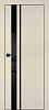 Межкомнатная дверь PX-16 черная кромка с 4-х ст. Бежевый матовый